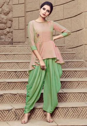 Designer Peplum Kurti with Dhoti Pants