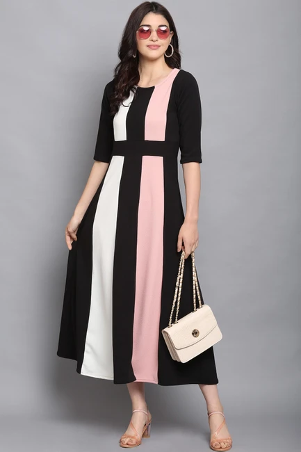 Colorblock Midi Dress