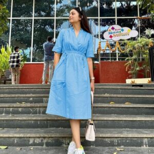 Cotton One-Side Pocket Western Wear Dress