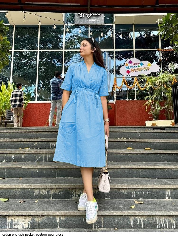 Cotton One-Side Pocket Western Wear Dress